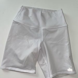 Alo white biker shorts